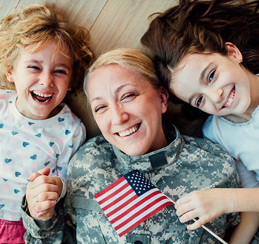 happy, smiling family