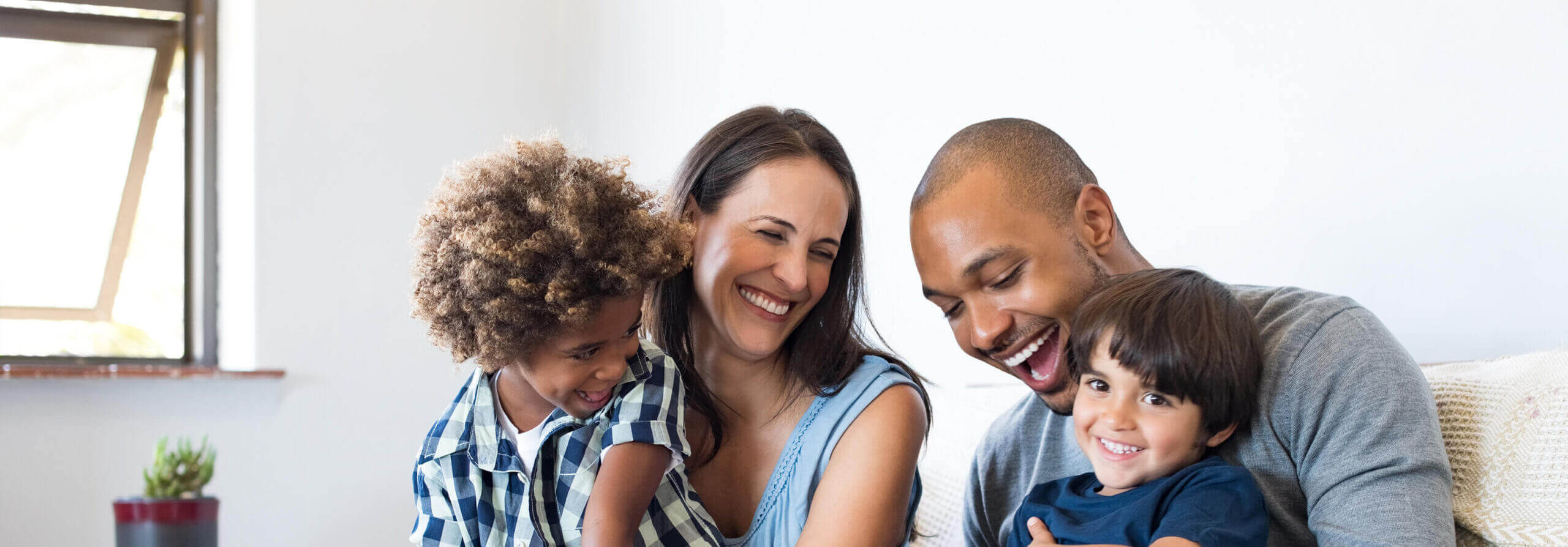 happy, smiling family