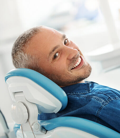 man in dental chair