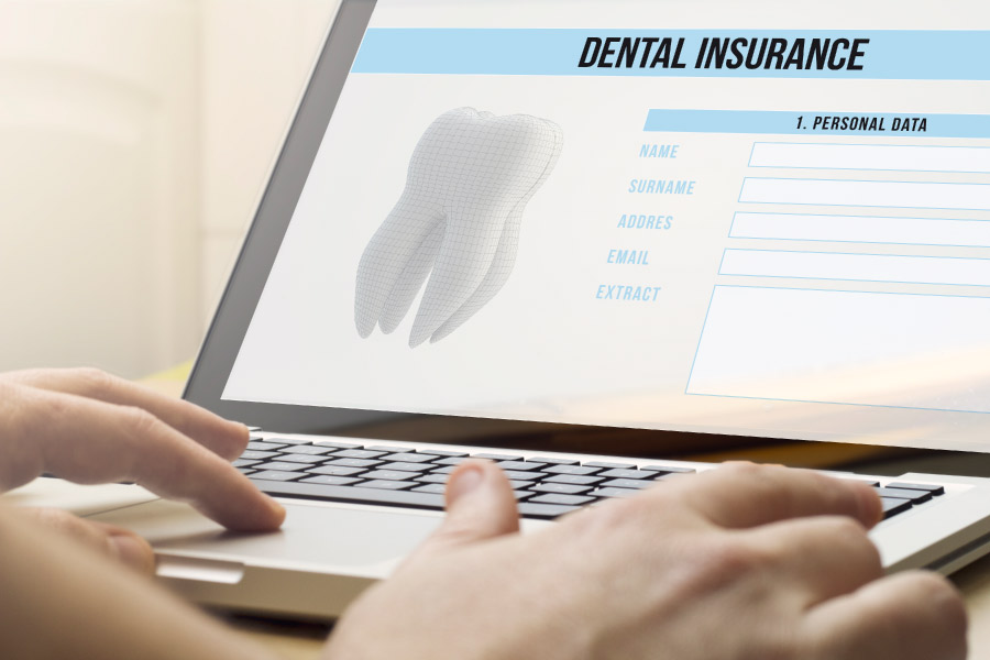 Photo of an insurance screen with dental insurance information.